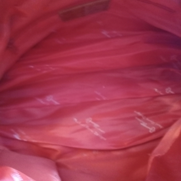 Michael Rome Hobo Leather Orange Crocodile-Embossed Handbag - Picture 10 of 14